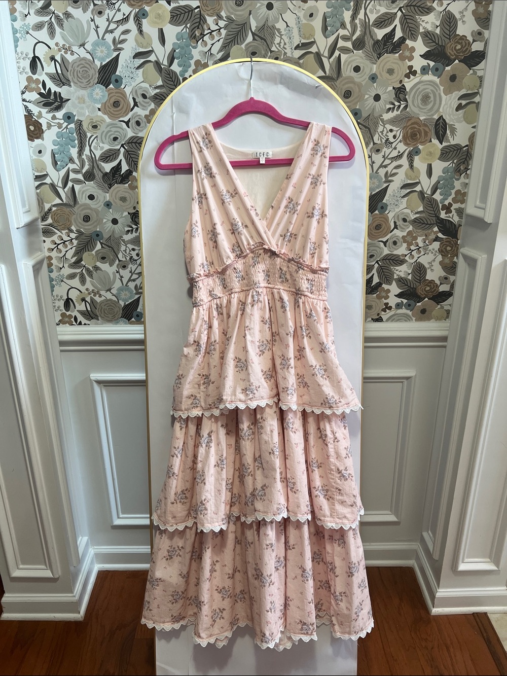 TCEC pink floral cottage core Rosa dress
